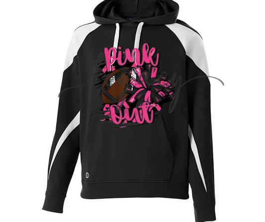 Football & Pom PINK OUT Football Drip Specialty Hoodies Ogemaw Browns Falcon Football 2025