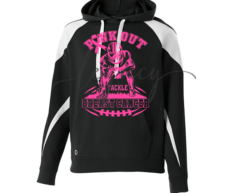 Football Player PINK OUT Football Specialty Hoodies Ogemaw Browns Falcon Football 2025