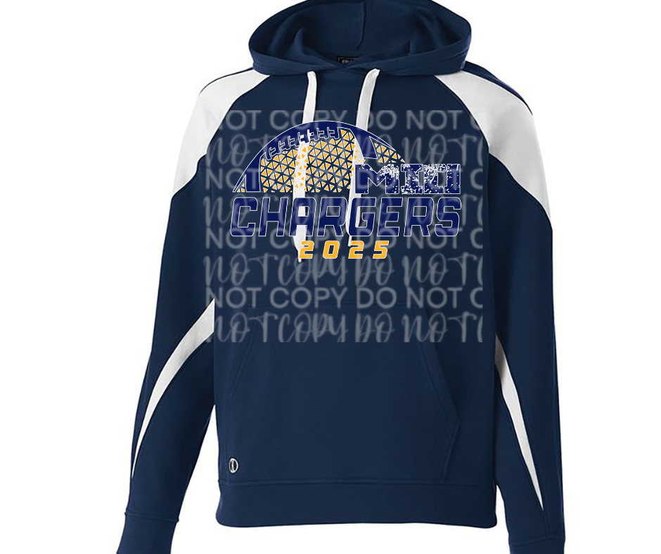 Mio Chargers 2025 Football detail Specialty Name Brand Hoodie Options