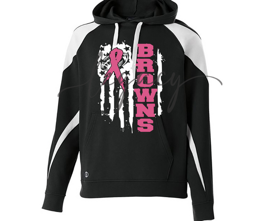 Football Flag PINK OUT Football Drip Specialty Hoodies Ogemaw Browns Falcon Football 2025