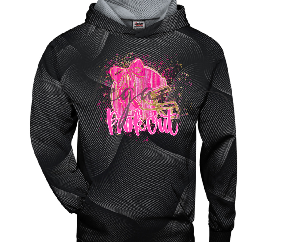 Helmet PINK OUT Football Drip Specialty Hoodies Ogemaw Browns Falcon Football 2025