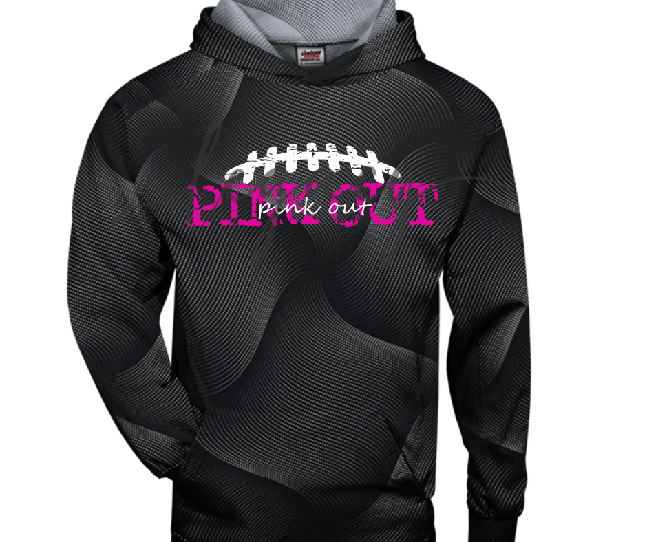 Football Cursive PINK OUT Football Specialty Hoodies Ogemaw Browns Falcon Football 2025