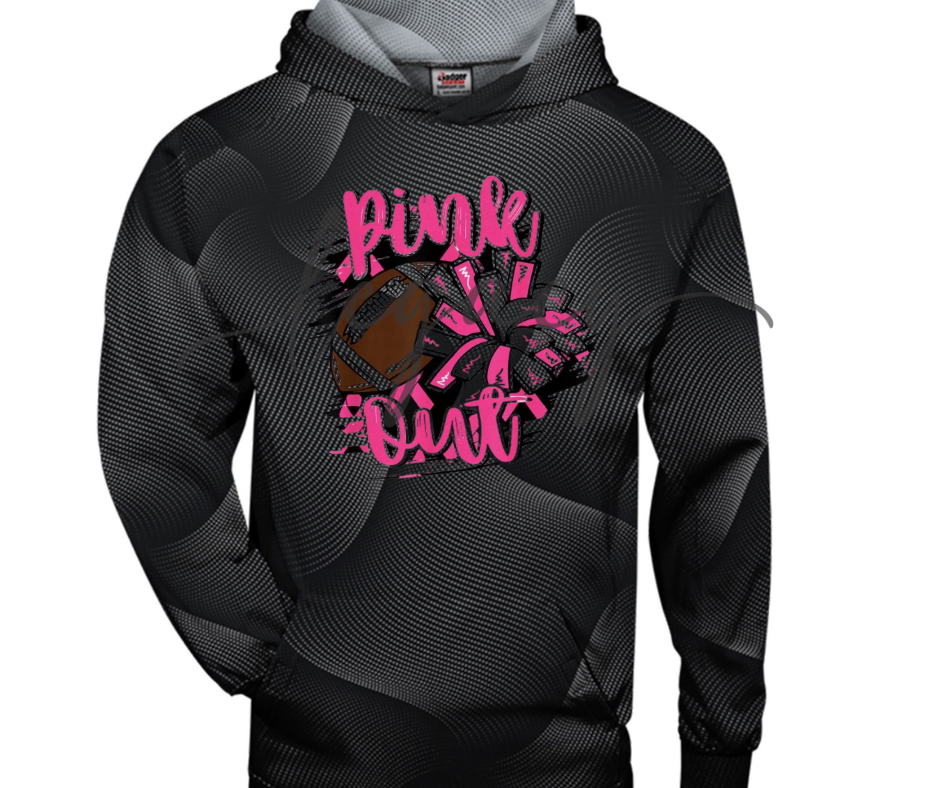 Football & Pom PINK OUT Football Drip Specialty Hoodies Ogemaw Browns Falcon Football 2025