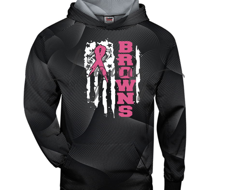 Football Flag PINK OUT Football Drip Specialty Hoodies Ogemaw Browns Falcon Football 2025