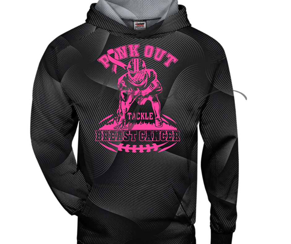 Football Player PINK OUT Football Specialty Hoodies Ogemaw Browns Falcon Football 2025