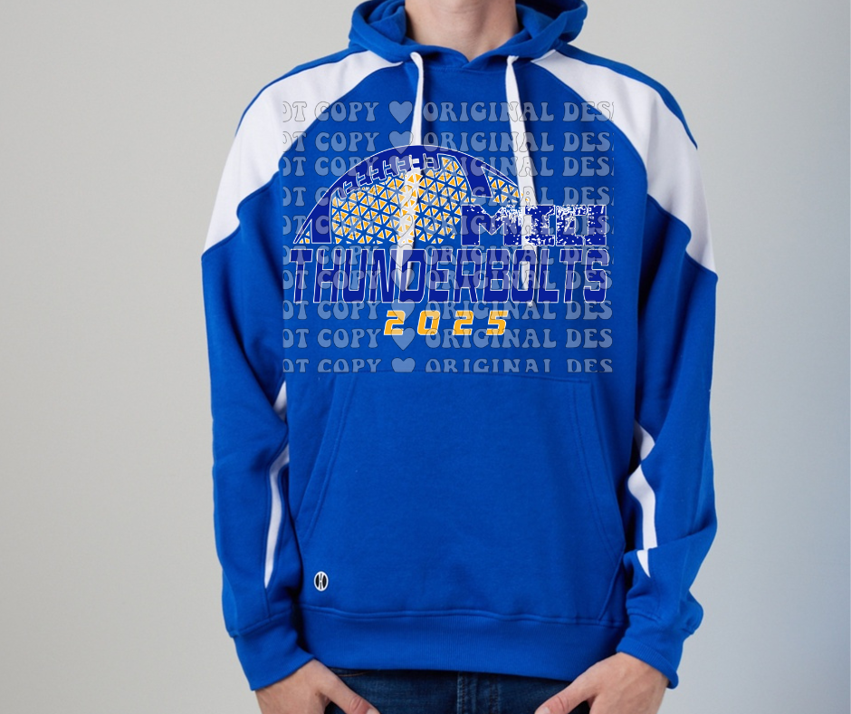 Mio Thunderbolts 2025 Football detail Specialty Name Brand Hoodie Options