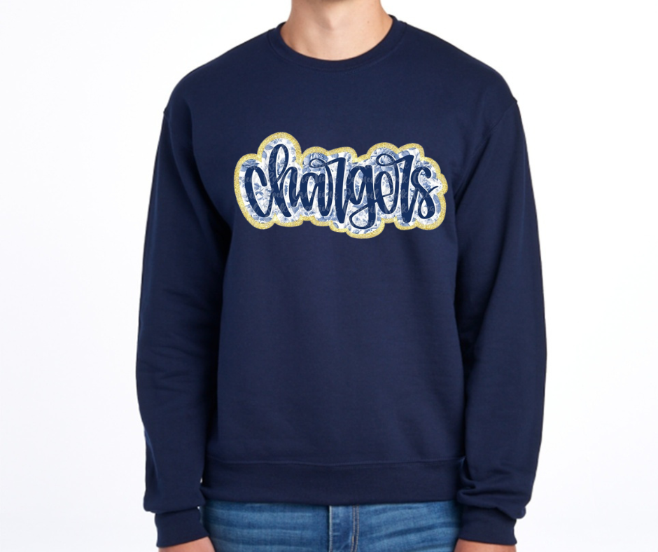 Chargers script Cotton/Poly Blend Top Options Mio Chargers 2025