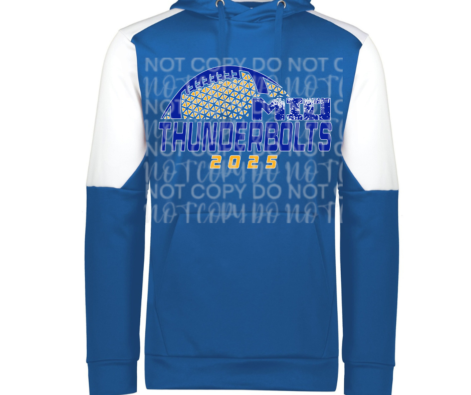 Mio Thunderbolts 2025 Football detail Specialty Name Brand Hoodie Options
