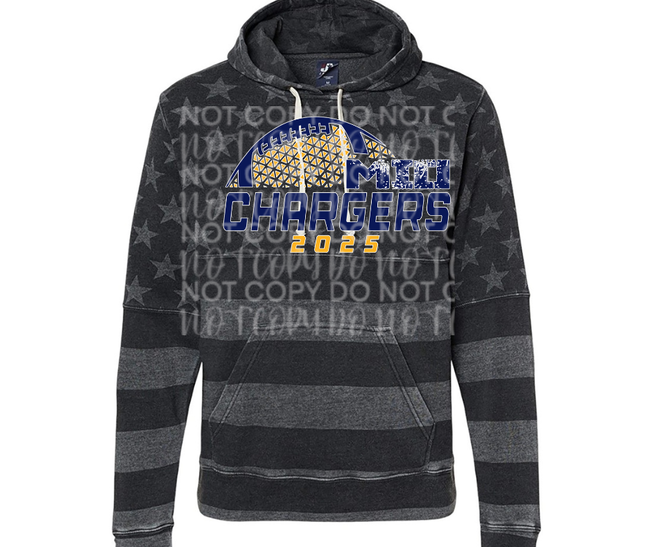 Mio Chargers 2025 Football detail Specialty Name Brand Hoodie Options