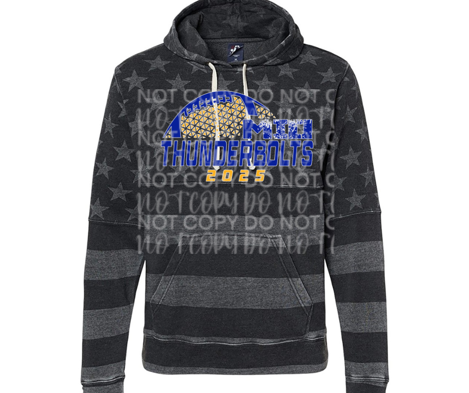Mio Thunderbolts 2025 Football detail Specialty Name Brand Hoodie Options