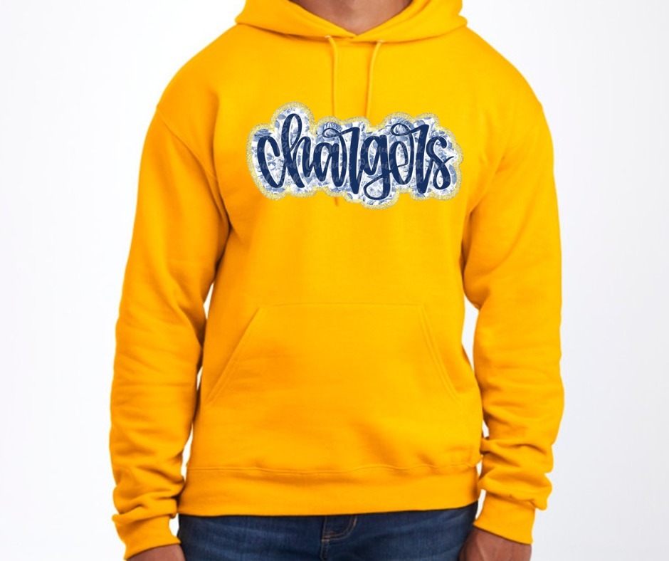 Chargers script Cotton/Poly Blend Top Options Mio Chargers 2025
