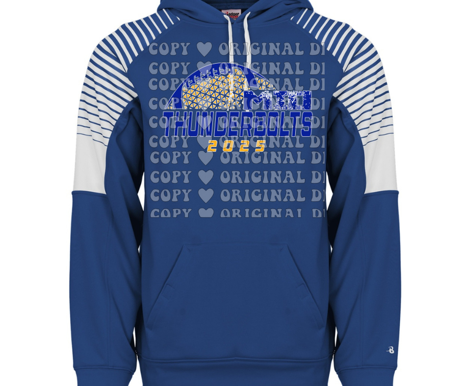 Mio Thunderbolts 2025 Football detail Specialty Name Brand Hoodie Options