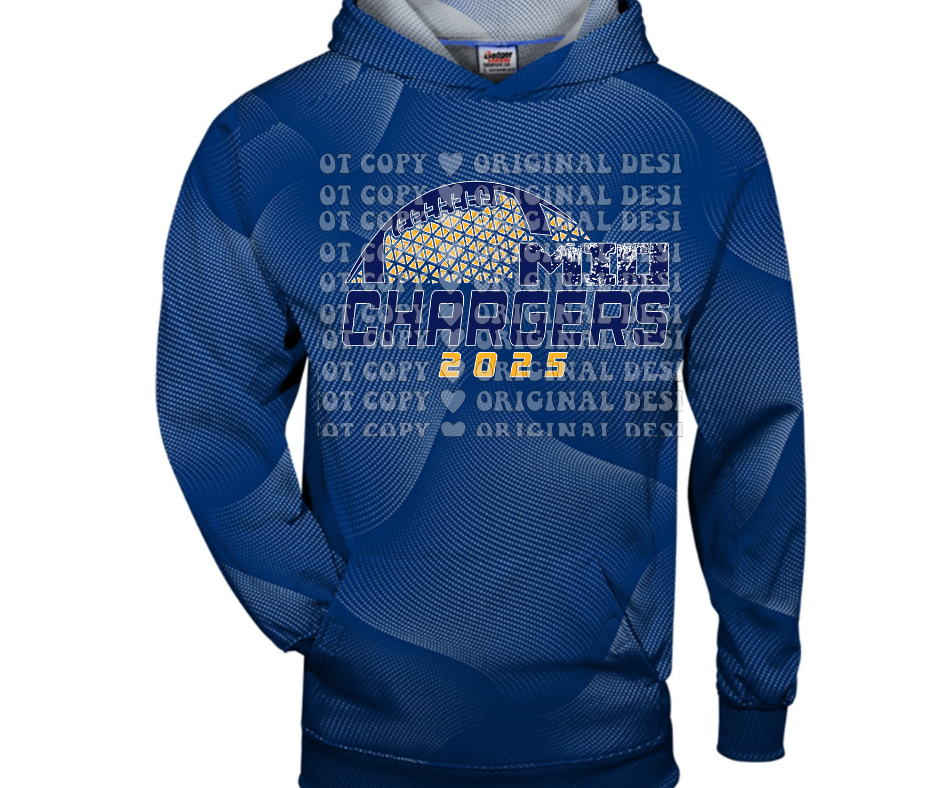 Mio Chargers 2025 Football detail Specialty Name Brand Hoodie Options