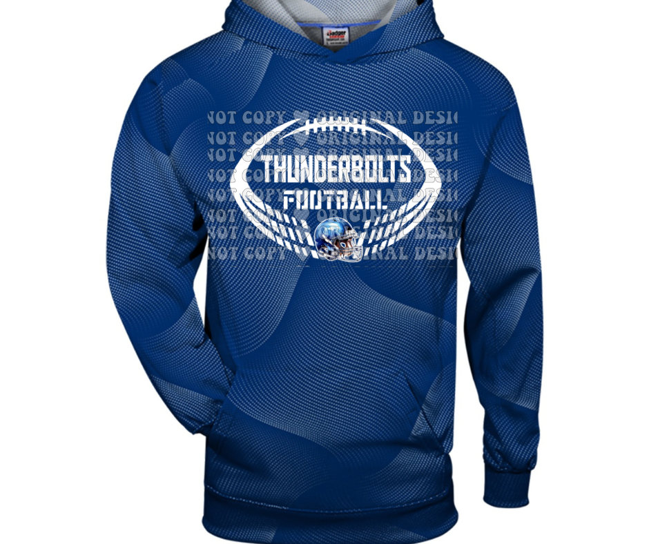 Mio Thunderbolts 2025 Split Football Specialty Name Brand Hoodie Options