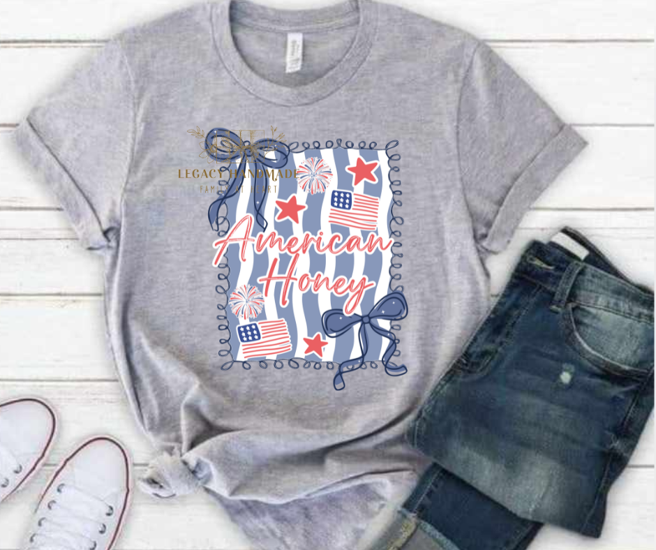 American Honey Flag 4th Red White & Blue American Pride America Freedom 2025