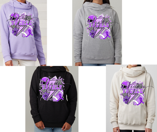 Purple Game Falcon Football Tackle Cancer Cowl Neck Top Options