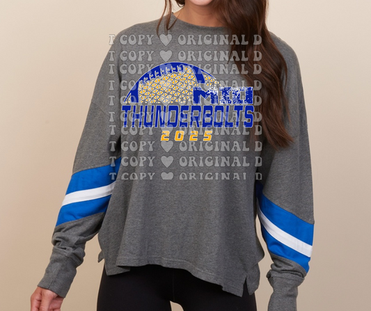Thunderbolts Football detail Long Sleeve Color Block Top Mio Thunderbolts 2025