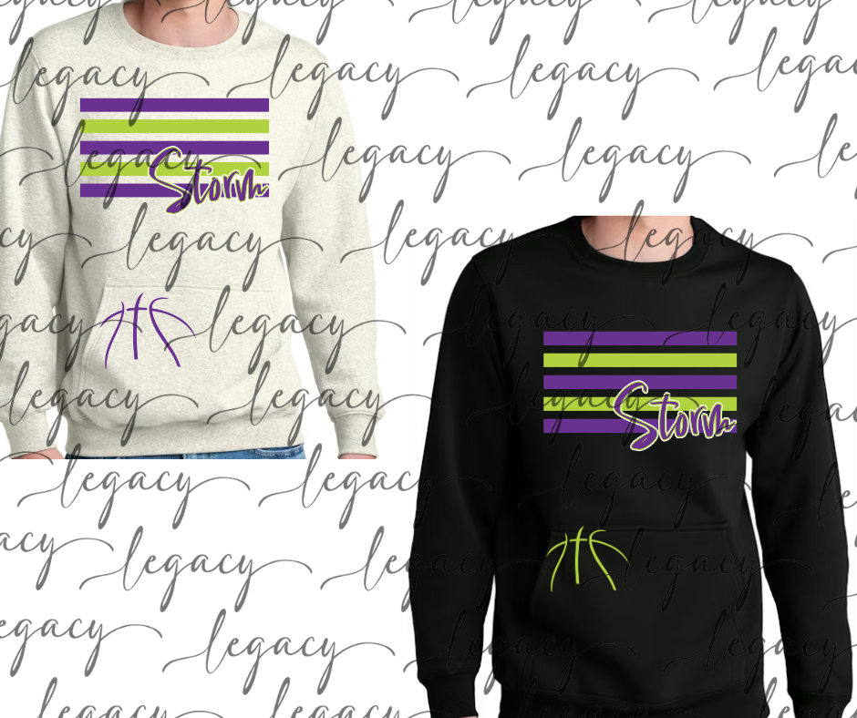 Pocket Detail Crewneck Multi Teams Schools Options Youth & Adult Top