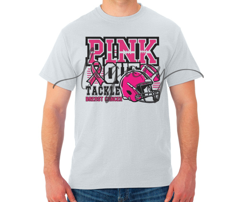 Pink Out Football Black & Grey Cotton/Poly Blend Top Options Pink Out Football 2025 Ogemaw Browns