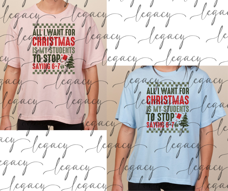 Teacher 6-7 Boxy Women's Tee Multi Color Options Holiday Magic