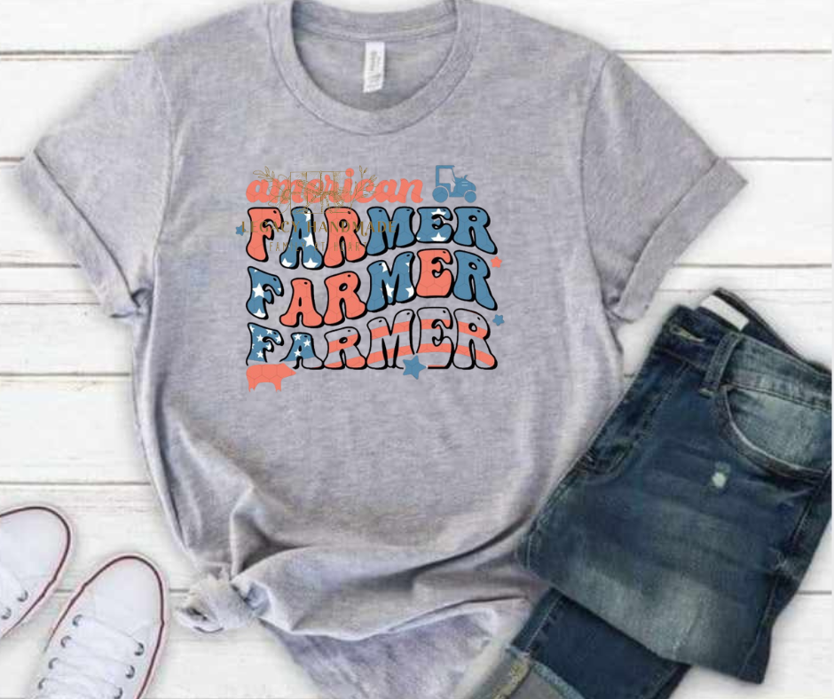American Farmer 4th Red White & Blue American Pride America Freedom
