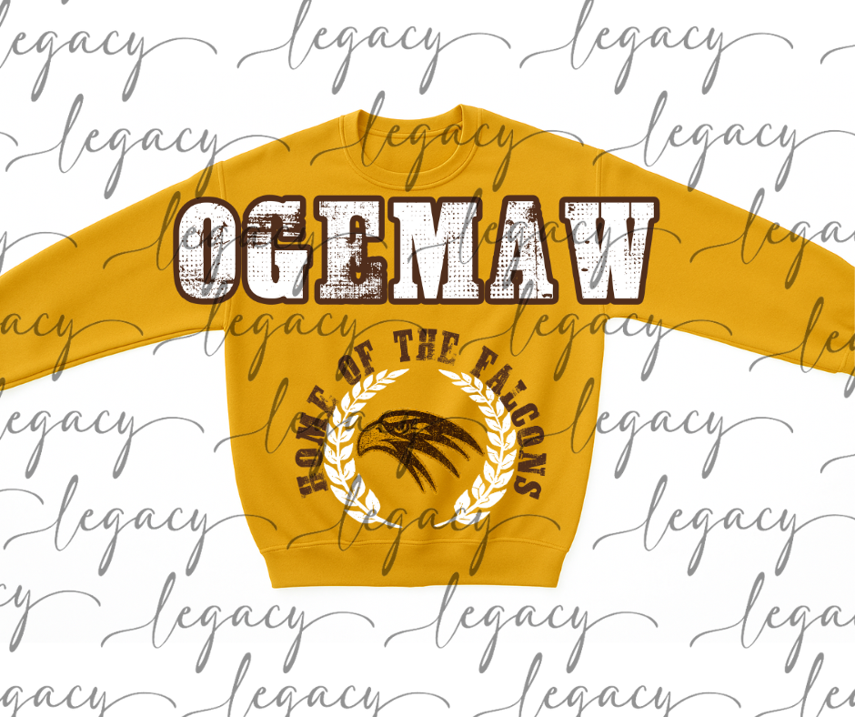 Oversized Jumbo Design Ogemaw Home of the Falcons Crewneck