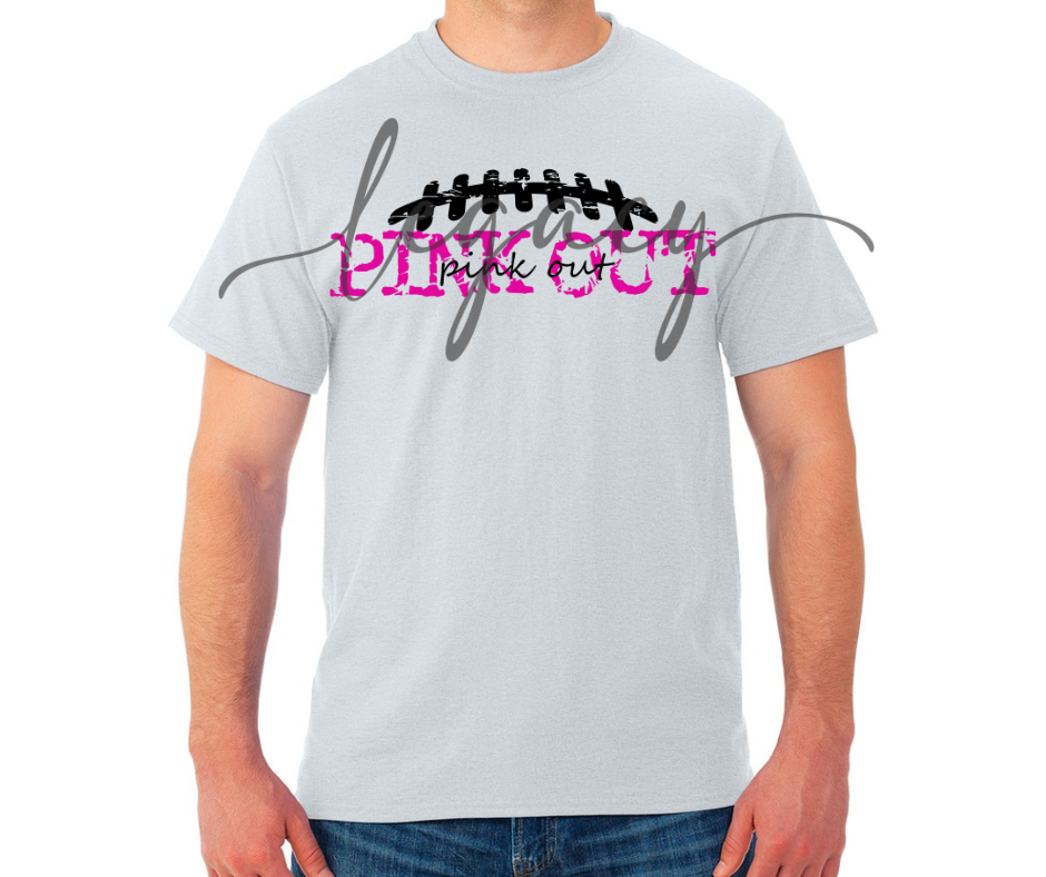 Pink Out Football Cursive Black & Grey Cotton/Poly Blend Top Options Pink Out Football 2025 Ogemaw Browns