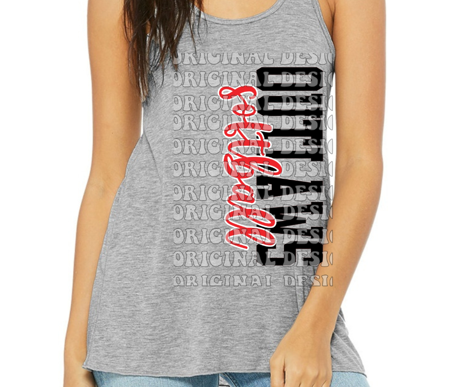 Ogemaw Outlaws 2025 Softball Red Black Gray Tank Top Options Sideways Softball Outlaws