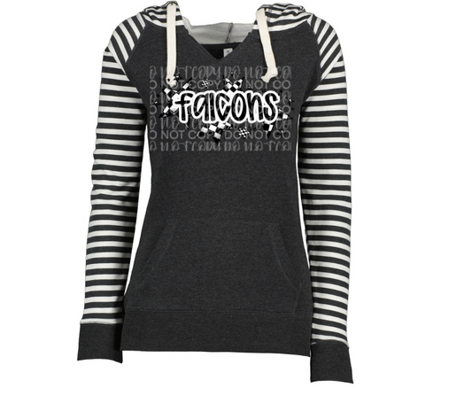 Falcons checkered stars Striped Sleeves Hoodie Top Options Ogemaw Falcons 2025