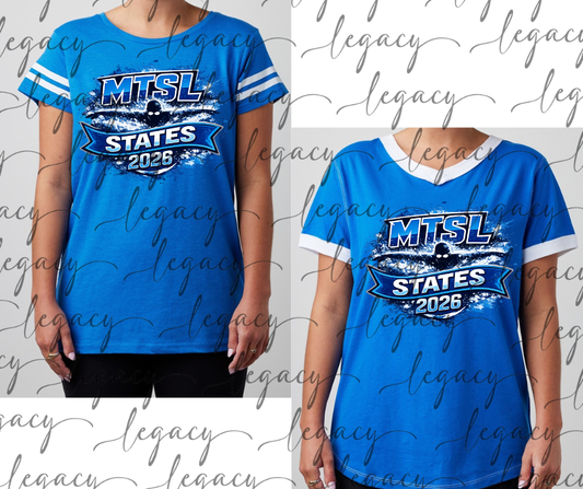 Angelfish States 2026 Blue with white detail Women's Tee Options