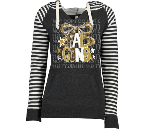 Falcons bow stars Striped Sleeves Hoodie Top Options Ogemaw Falcons 2025