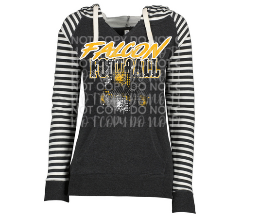 Falcon Grunge Helmet Striped Sleeves Hoodie Top Options Falcon Football