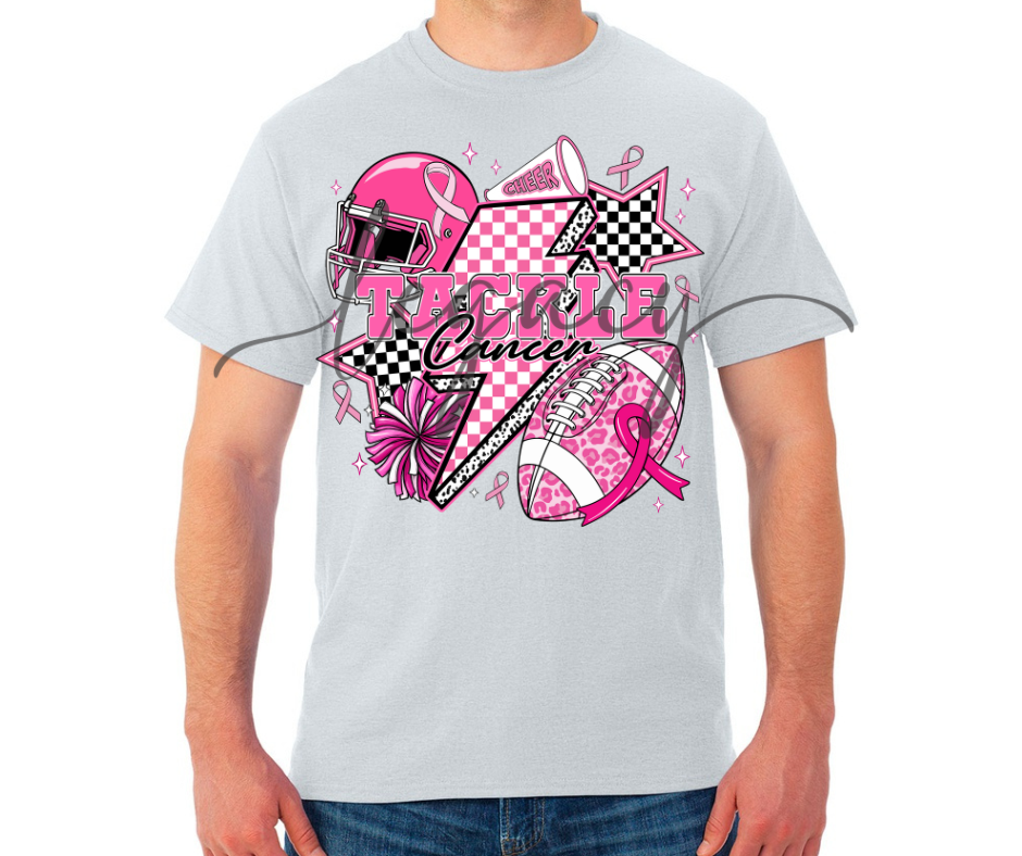 Pink Out Football & Cheer Black & Grey Cotton/Poly Blend Top Options Pink Out Football 2025 Ogemaw Browns