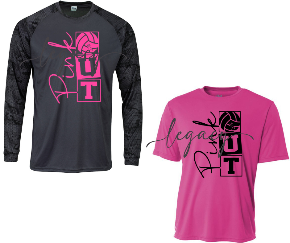 PINK OUT Volleyball Stacked Performance Dri Fit Top Options