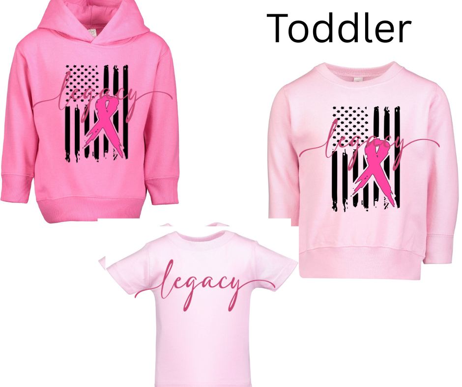 Pink Ribbon Distressed Flag Pink Cotton/Poly Blend Top Options PinkOut