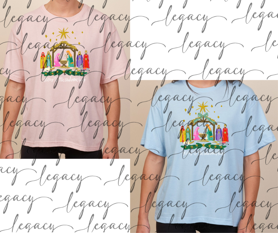 Nativity Scene Boxy Women's Tee Multi Color Options Holiday Magic