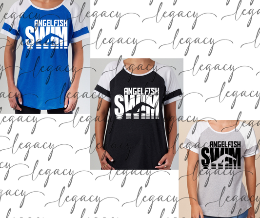 Angelfish Swim 2025 Colorblock Women's Tee Multi Color Options