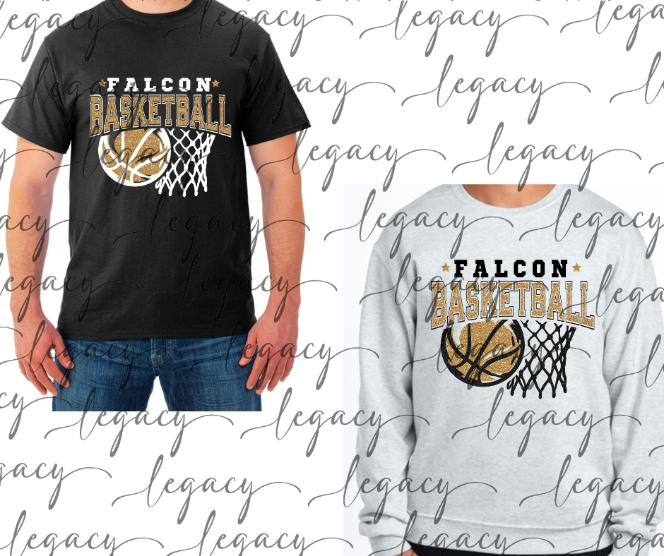 Falcon Basketball Faux Glitter Net Cotton/Poly Blend Multi Color Top Options Falcon 2025