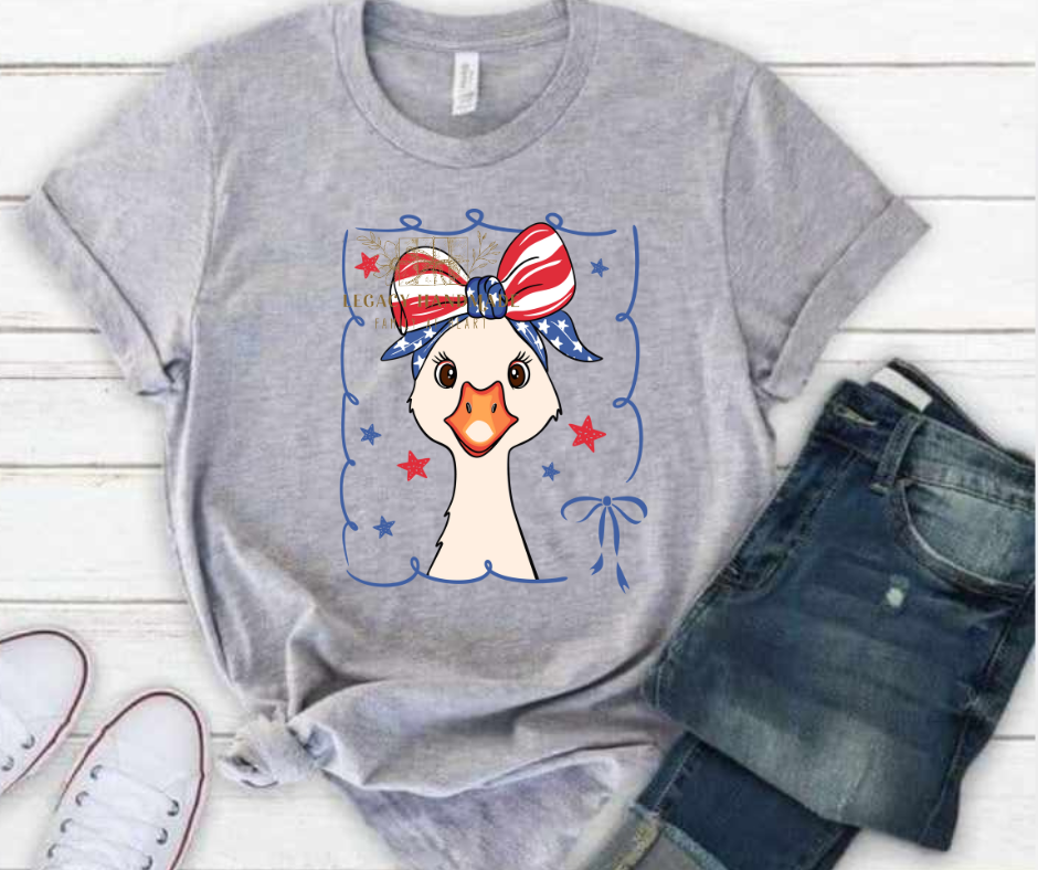 Silly goose cutesy 4th Red White & Blue American Pride America Freedom 2025