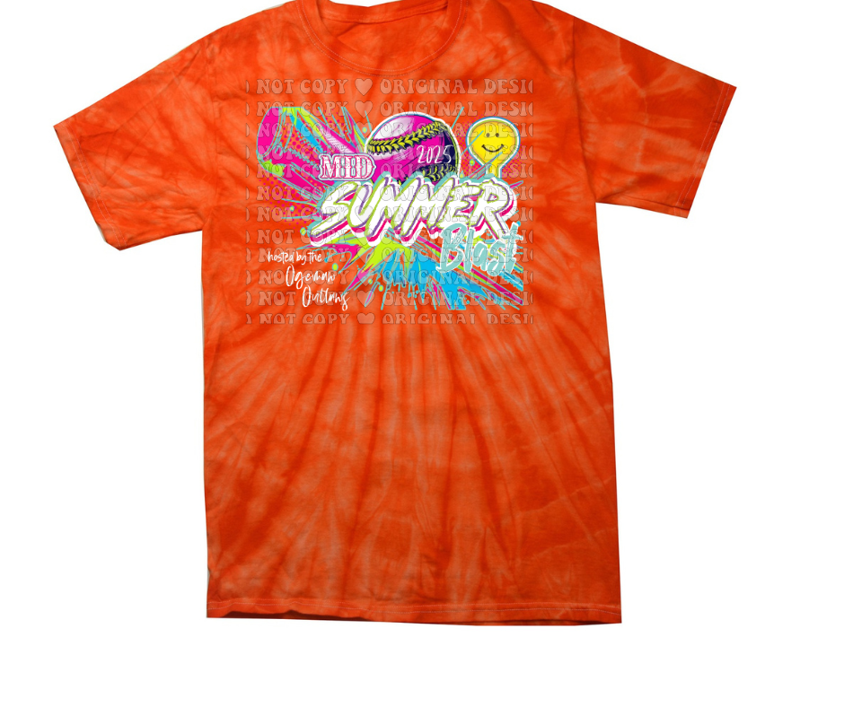 Mid Summer Blast 2025 Tie Dye Tee Options