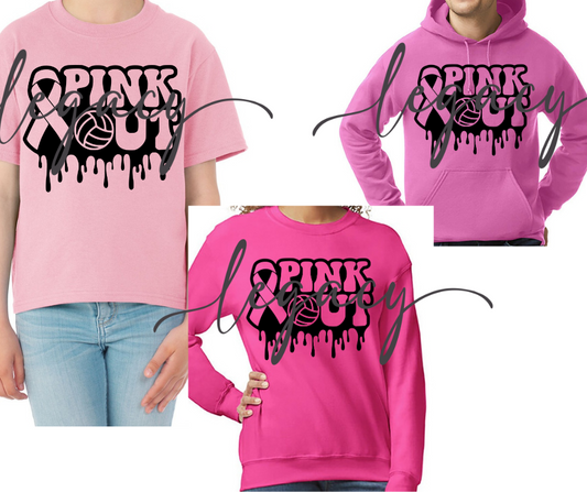 PINK Cotton/Poly Blend Top Options Pink Out Volleyball 2025