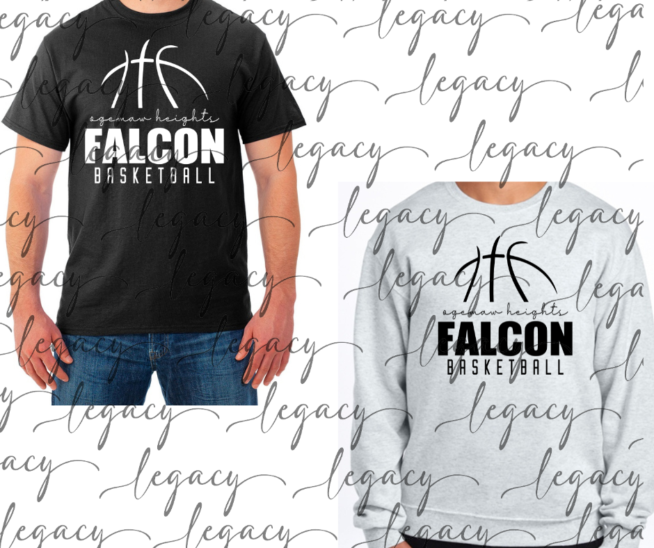 Ogemaw Heights Falcon Basketball Cotton/Poly Blend Multi Color Top Options Falcon 2025