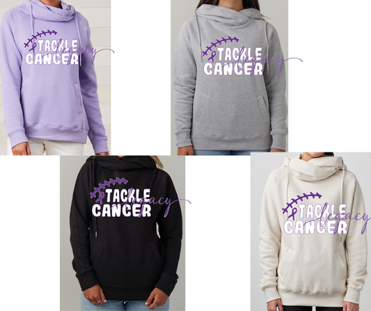 Purple Game Falcon Football Tackle Cancer Ribbon Cowl Neck Top Options