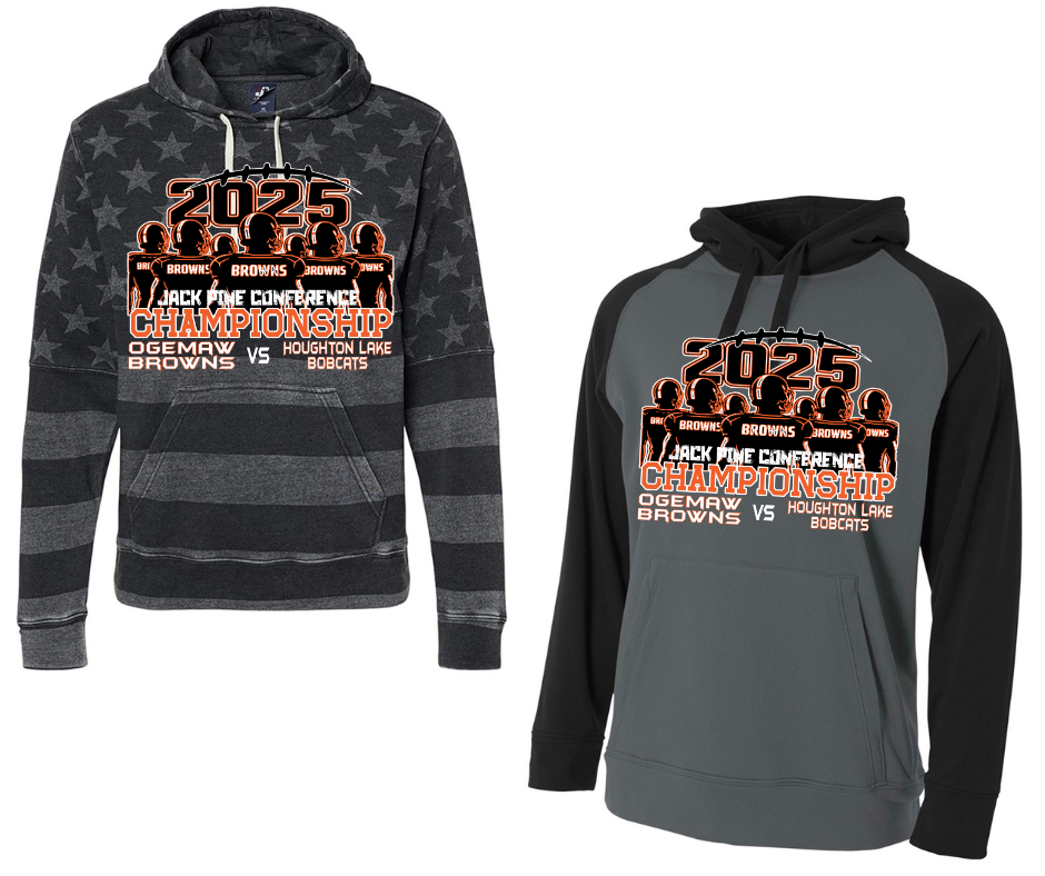 Ogemaw Browns 2025 JPC Championship Specialty Name Brand Hoodie Options