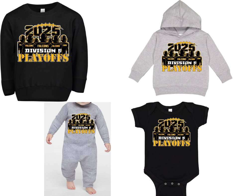 Falcon Football Playoffs 2025 Toddler & Infant apparel Options