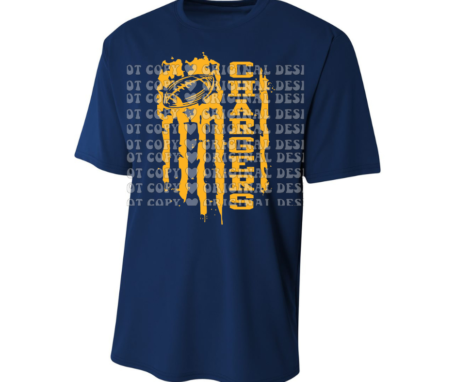 Chargers Football flag detail Dri Fit Top Options Mio Chargers 2025