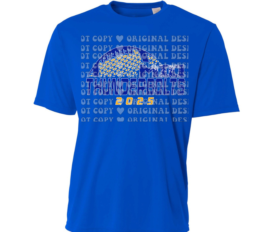 Thunderbolts Football detail Dri Fit Top Options Mio Thunderbolts 2025