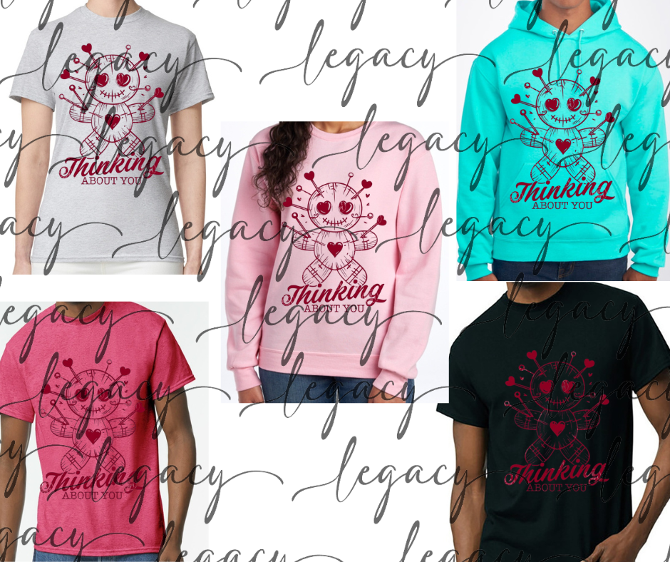 Voodoo thinking of you Vday Valentines 2026 Cotton/Poly Blend Multi Color Top Options
