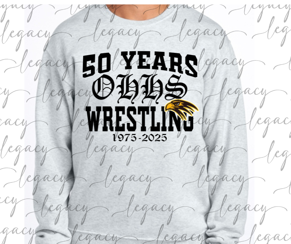 50 Years of OHHS Wrestling Cotton/Poly Blend Top Options