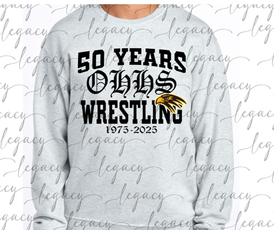 50 Years of OHHS Wrestling Cotton/Poly Blend Top Options
